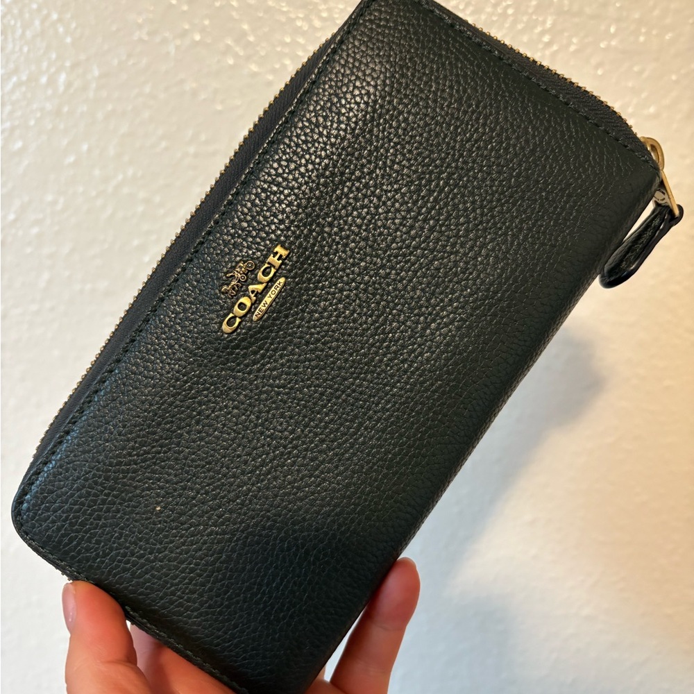 Coach Dark Green Leather Wallet